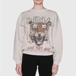 Anine Bing Tiger Sweatshirt in Stone